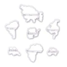World Map Cookie Cutter, Seven Continents Pastry Cutter - White - View 6
