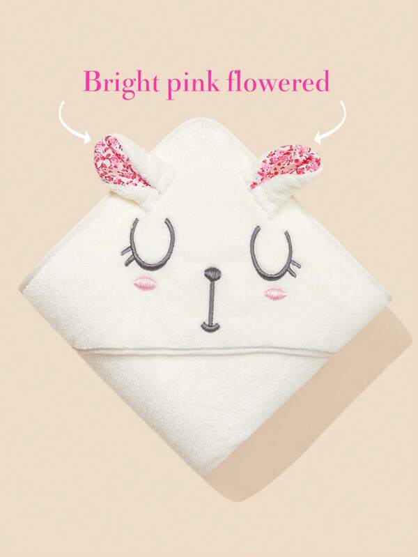 1pc Baby & Kids Cartoon Hooded Square Bath Towel Blanket Wrap