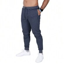 Kit 3 Calças Jogger Moletom com Bolsos Lisa Básica Casual Estilosa Masculino Adulto - Multicolorido - Visão 6