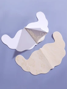 2 件/套一次性无缝提胸花瓣，隐形蕾丝粘合胸罩，薄款聚拢提拉隐形乳头罩，适合夏季、露背连衣裙和婚纱 - 杏色 - 查看 10