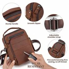 Men Crossbody Bags - Kahverengi - Görünüm 4