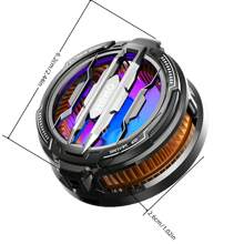 1pc Ice Edition Black Semiconductor Magnetic Phone & Tablet Cooling Fan With RGB Lighting 15W Detachable Clip-On Heat Sink Game Cooler For Fast Heat Dissipation And Easy Cleaning For Mute Game E -Sports Gaming Accessories, Phone Cooler