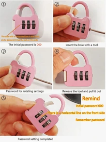 1 Multi-Functional Password Lock, Including Diary Password Lock, Password Padlock, Stationery Box Lock, Drawer Lock, Cabinet Lock, And Luggage Lock, Available In 6 Colors