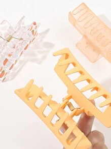 3pcs/Set Summer Orange Matte Fruit Cartoon Transparent Printed Gradient Square Hair Claw, Medium, For Parties And Cool Girls' Hairdressing Accessories,Dopamine Claw Clips Hair Clips Hair Jaw Clip Hair Clamps Hair Clutch Hair Catcher Clip Fall Winter Hair Accessories For Women For Vacation Outfits Woman