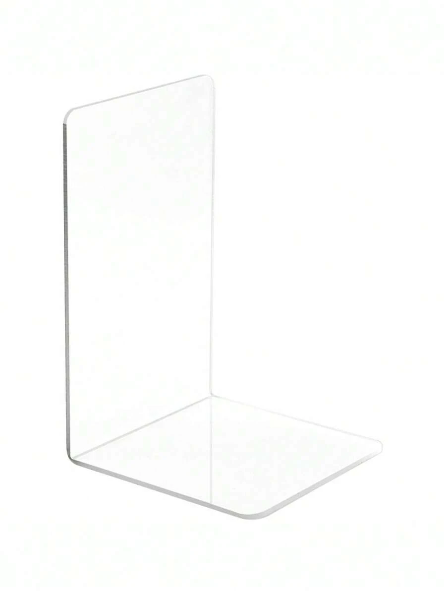 1 szt. Lub 2 szt. Przezroczyste akrylowe podpórki pod książki w kształcie litery L, półki biurowe do sortowania podręczników, dokumentów, z zaciskiem rozdzielającym