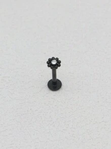 HENGKE 1PC Flower Lip Stud Labret Bar Clear CZ Gem Round Ball Monroe Tragus Piercing Steel Cartilage 16G EAR HELIX Earring Valentines