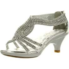 Girls Dressy Heel Sandals - Bạc - Xem 1