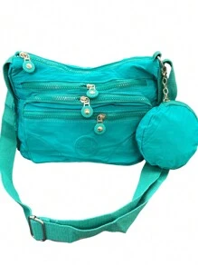 Women's Multi-Compartment Cross Shoulder Backpack, Crossbody Bag With Circular Purse, School Backpack - Multicolor - View 2