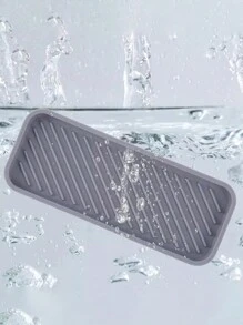 LEAPAIR 1 peça Bandeja de Drenagem de Silicone para Pia de Cozinha, Suporte de Sabonete, Escova de Limpeza para Pia e Bandeja de Drenagem de Sabão, Bandeja de Armazenamento de Utensílios de Cozinha e Banheiro para Bancada