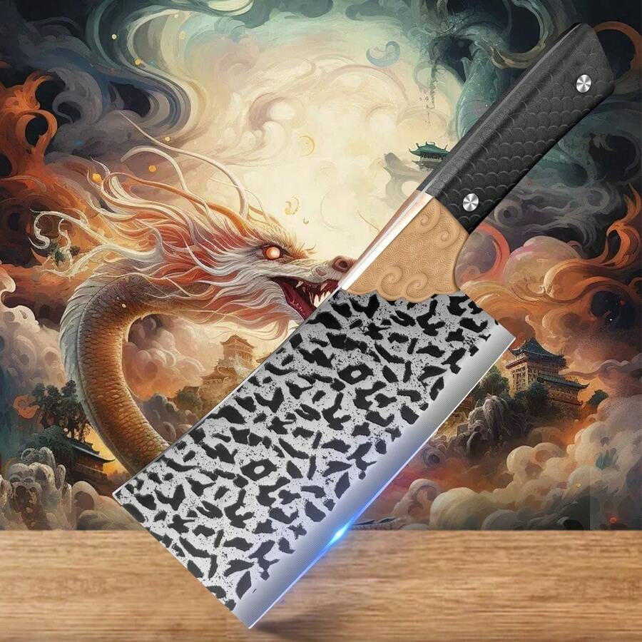 1 pieza Cuchillo de cocina inoxidable y resistente a la oxidación, especialmente diseñado para cortar carne y verduras en la cocina - Negro - Ver 1