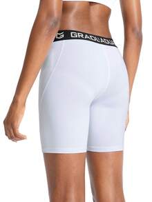 G Gradual Pantalones cortos de vóleibol de 3" para mujeres, pantalones cortos de compresión para ejercicio, correr, yoga y gimnasio activo de spandex - Blanco - Ver 4