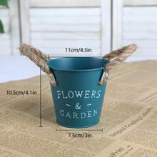 1 pieza Maceta de hierro vintage con forma de flor, equipo de plantación para decoración del jardín/hogar, maceta decorativa moderna de interior con agujero de drenaje y bandeja, adecuada para todo tipo de plantas de interior, suculentas, flores y cactus, decoración de sala, florero, jarrón de vidrio - Multicolor - Ver 12