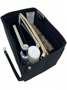 Organisateur de portefeuille Insert bag Sac organisateur en feutre avec fermeture à glissière Tote et sac en forme de sac à main avec porte-clés changement rapide pour sac fourre-tout sac à dos (sac fourre-tout non inclus)