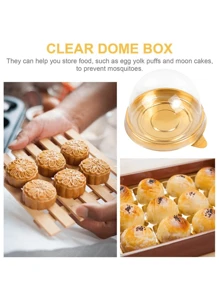 50pcs Round Cake Boxes For Weddings, Parties, And Baking - Gold - View 7
