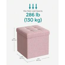 11.8 Inches Folding Storage Ottoman Bench, Storage Chest, Foot Rest Stool, Bedroom Bench With Storage