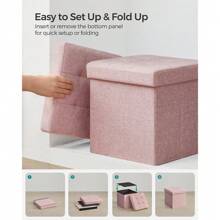 11.8 Inches Folding Storage Ottoman Bench, Storage Chest, Foot Rest Stool, Bedroom Bench With Storage