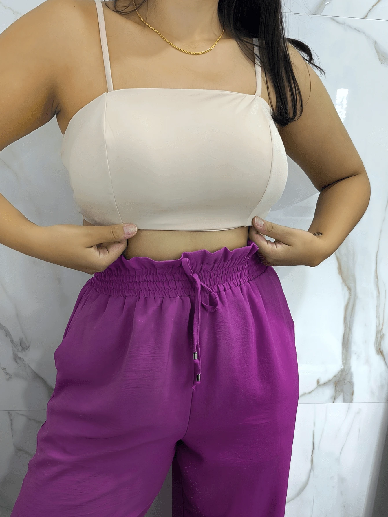 Women Tops - 米色 - 查看 1