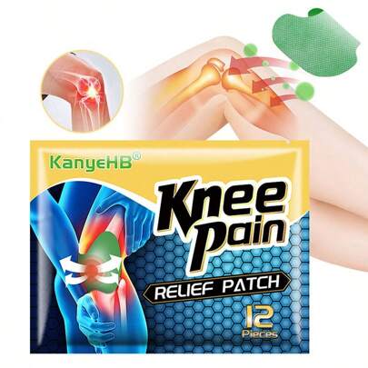 12pcs Moxa Knee Pads, Natural Non-Irritant Green Joint Care Pads