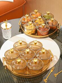 1pc/Set Luxury Style Fruit Plate, Snack Box, Dry Fruit Tray, High-End Serving Platter For Fruits & Snacks - Multicolor - View 1