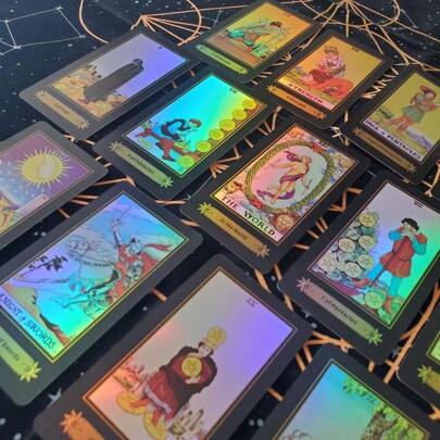Cartas de Tarot clásicas y Tarot del Rey Waite y Tarot de A.E. Waite, juego de cartas con libros guía y bolsa de empaque, clásico holográfico de 78 cartas para adivinación, juego de regalo, juegos de cartas, juegos de mesa para parejas y amigos, juegos interactivos pequeños, artículos para fiestas