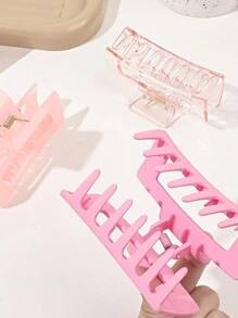 3pcs/Set Summer Matte Transparent Gradient Square Hair Claw Set In Pink Dragon Fruit Color, Medium Size For Girls Hairstyles,Pink Accessories Claw Clips Hair Clips Hair Jaw Clip Hair Clamps Hair Clutch Hair Catcher Clip