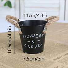 1 pieza Maceta de hierro vintage con forma de flor, equipo de plantación para decoración del jardín/hogar, maceta decorativa moderna de interior con agujero de drenaje y bandeja, adecuada para todo tipo de plantas de interior, suculentas, flores y cactus, decoración de sala, florero, jarrón de vidrio - Multicolor - Ver 13