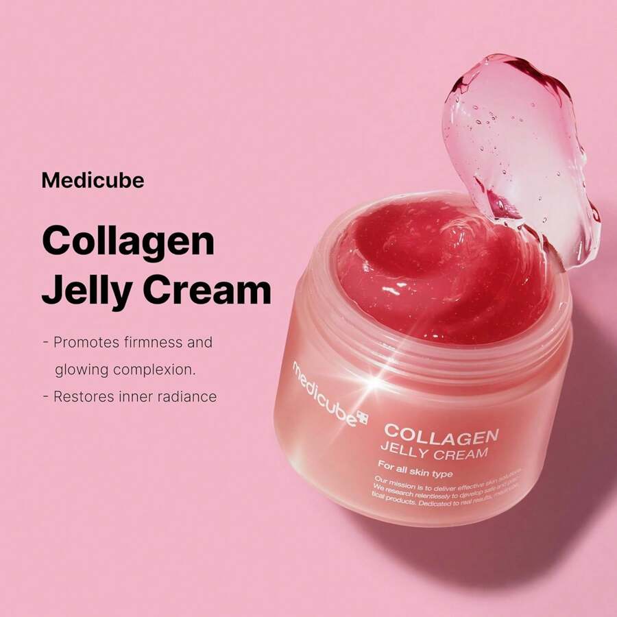 Medicube Collagen Jelly Cream- Niacinamide & Freeze-Dried Hydrolyzed Collagen - Boosts Skin's Barrier Hydration And Gives 24h Glow & Lifted Look - No Artificial Color Korean Skincare (3.71 Fl.Oz.) - 珊瑚粉 - 查看 1