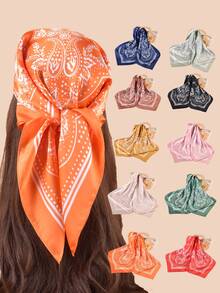 YWQLWJ 1 Khăn Bandana In Hình Học Mới Xuất Hiện Khăn Satin Có Họa Tiết Hoa Cho Phụ Kiện Tóc Nữ, Cà Vạt Cổ Chuyên Nghiệp, Khăn Quàng Cổ Vuông 70Cm, Dây Buộc Tóc, Băng Đô Lý Tưởng Để Trang Điểm Cho Bạn - Nhiều màu - Xem 13