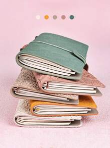 96 Pages/Book Vintage European Style Lace Floral & Faux Leather PU -Friendly Color Changing Leather Strap Notebook A6 Size Journal With Blank, Lined And Grid Pages For Bullet Journaling Back To School - Multicolor - View 11