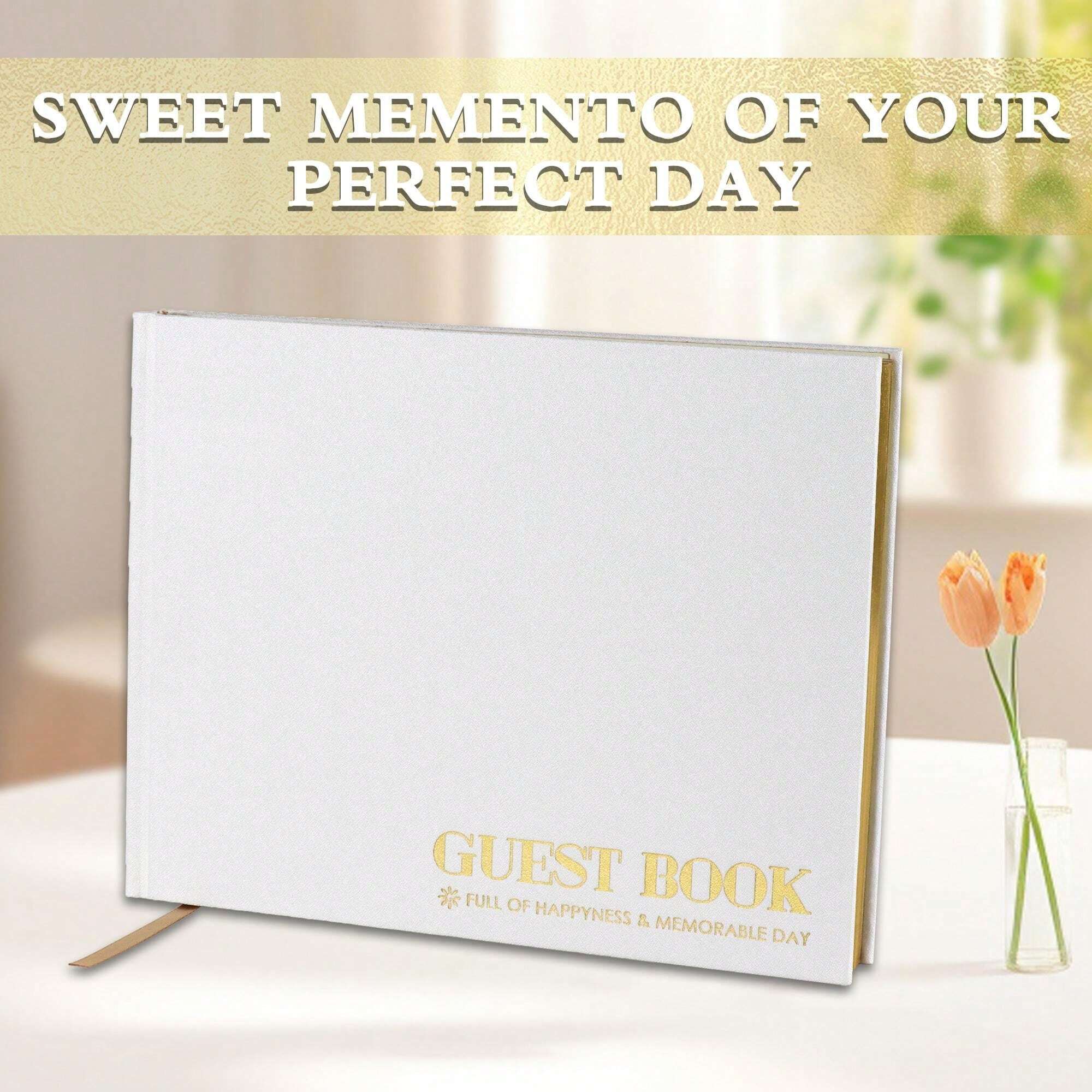 Elegant Wedding Guest Book For Weddings, Baby Showers, And Bridal Showers - 104 Blank Pages With ...