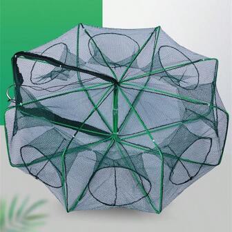 1pc Foldable Fishing Trap Hexagonal/Round Shaped Cage For Eels/Loaches/Crabs/Fishes/Crabs/Lobsters Etc.