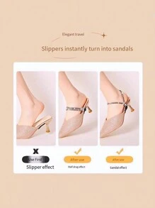 高跟鞋防摔人工製品安裝帶鞋帶背帶固定的鞋防摔時尚鑽頭條鞋帶時尚配件拖鞋轉動涼鞋在