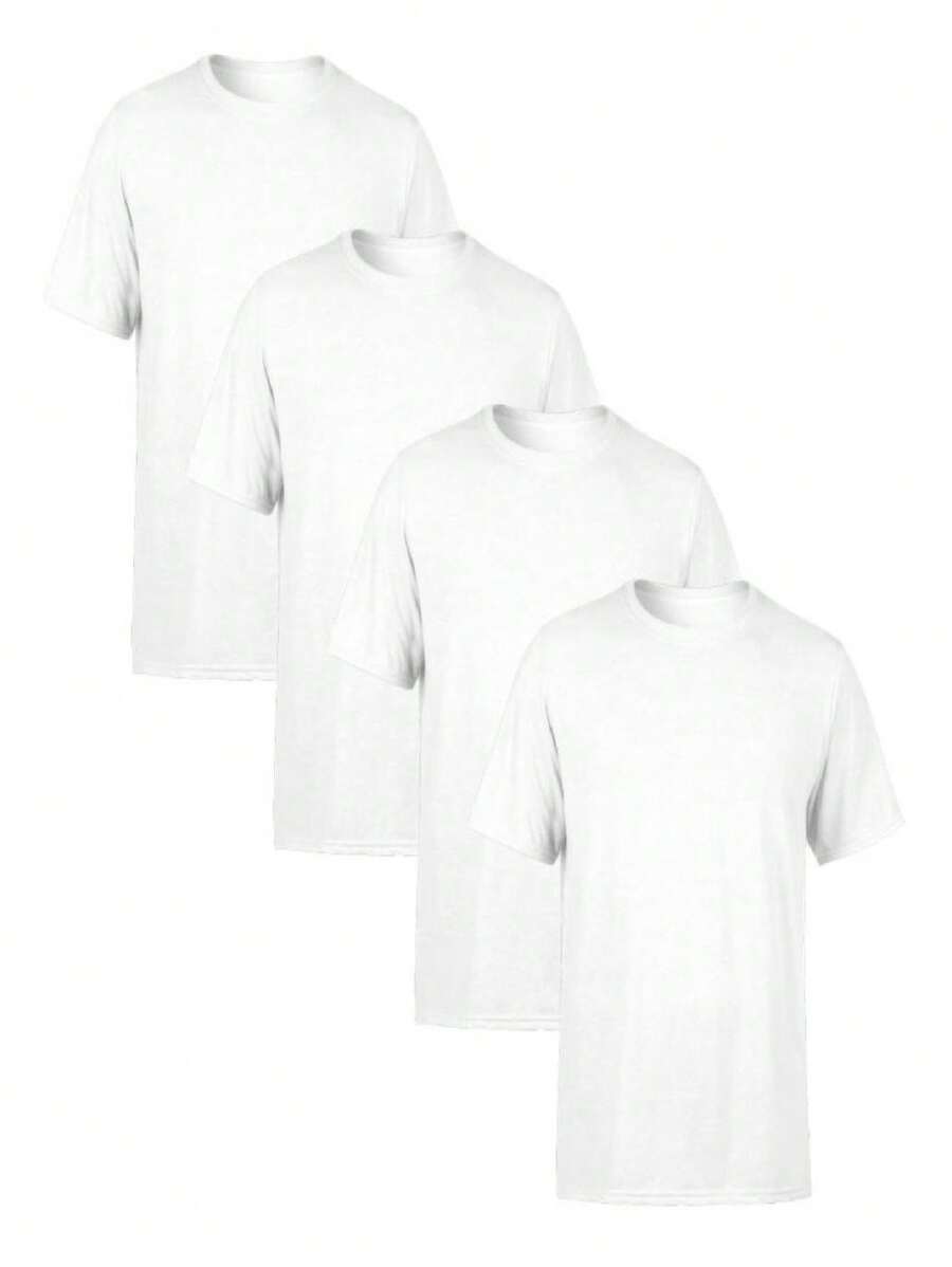 Camiseta Branca Masculina Camisa Basica Algodão 30.1 Malha + Grossa - Branco - Visão 1