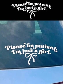 請耐心等待，我只是一個女孩-有趣的汽車貼紙車窗結帶貼紙女孩貼紙潮流汽車貼紙女性可愛汽車貼紙 - 白色 - 查看 5