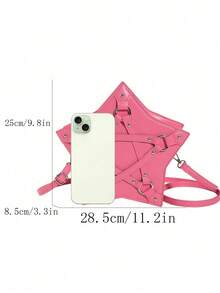 Túi đeo vai PU hình ngũ giác phong cách Harajuku Y2K cho nữ Túi đeo chéo dung tích lớn Túi đeo chéo PU hình ngũ giác phong cách Harajuku Y2K cho nữ Túi đeo chéo dung tích lớn, Thiết kế thời trang, Steampunk, Goth, Túi xách cho nữ, Trang phục dạo phố cho nữ, Hoàn hảo cho lễ hội âm nhạc, Buổi hòa nhạc Valentine - Hồng - Xem 5