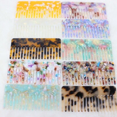 Korean Acetate Sheet Comb With Anti-Static Texture And Large Teeth, Portable Small-Handle Hair Comb ,Hair Styling Tools
