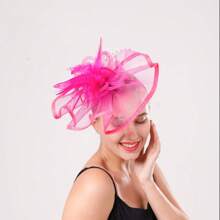 Fascinator Hat For Women Tea Party Wedding Kenturky Derby Headband, 1920s Fascinator Hat With Veil Pillbox Hat TF-1903