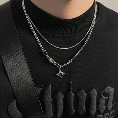 Collar de hombre, y joyería de cadena con diseño único de estilo hip-hop, cadena de suéter, regalo del Día del Padre, joyería escolar, accesorios de hombre Y2k, cadenas de hombre gótico, accesorios de jeans, joyería gótica, accesorios de vuelta al colegio, accesorios de Halloween, accesorios punk