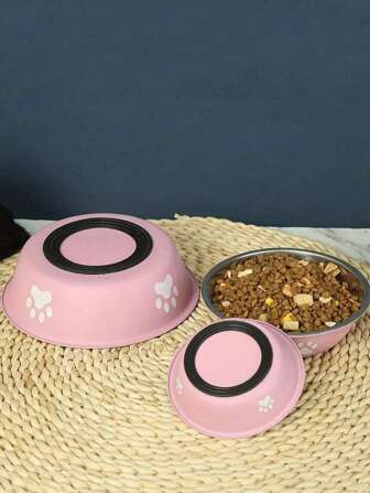 1pc Stainless Steel Pet Bowl For Dogs And Cats, Anti-Slip And Durable Medium Size Feeder For Drinking And Eating, Suitable For Small Dogs And Cats