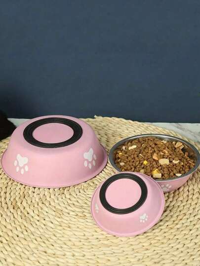 1pc Stainless Steel Pet Bowl For Dogs And Cats, Anti-Slip And Durable Medium Size Feeder For Drinking And Eating, Suitable For Small Dogs And Cats