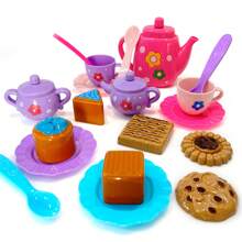 Gzsbaby 19-teiliges Kinder Tee-Set für kleine Mädchen & Jungen - klein und leicht zu tragen, Kinder Tee-Party Set mit Teekanne & Spielessen, geschlechtsneutrales Rollenspielzeug, ideales Geschenk für Geburtstage/Weihnachten/Schulanfang