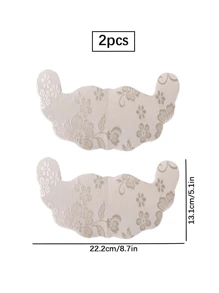2 件/套一次性无缝提胸花瓣，隐形蕾丝粘合胸罩，薄款聚拢提拉隐形乳头罩，适合夏季、露背连衣裙和婚纱 - 杏色 - 查看 2