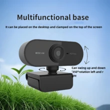 1st svart HD Live-videokamera, USB HD-drivrutinsfri övervakningskamera, plug and play, fritt justerbart perspektiv, 360° roterande bas, inbyggd mikrofon, lämplig för direktsändningsnätverk, videokonferenser, onlineundervisning, videosamtal. Miniatyrkamera. - Mini - Visa 6