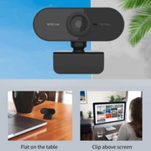 1st svart HD Live-videokamera, USB HD-drivrutinsfri övervakningskamera, plug and play, fritt justerbart perspektiv, 360° roterande bas, inbyggd mikrofon, lämplig för direktsändningsnätverk, videokonferenser, onlineundervisning, videosamtal. Miniatyrkamera. - Mini - Visa 7