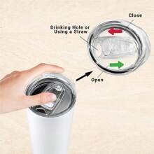 20 盎司细长玻璃杯替换盖 2 件装，适合内径 2.72 至 2.75 英寸的细长玻璃杯，防溢防溅玻璃杯盖硅胶滑动盖。