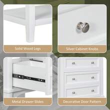24" Bathroom Vanity With Ceramic Sink, Open Shelf Ample Storage Space, Easy Assembly, Bathroom Storage Cabinet With Drawer For Bathroom - Branco - Visão 5
