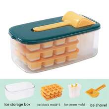 1pc Small Square Ice Cube Tray, Press Type Ice Cube Maker With Ice Storage Box,Ice Cube,Party,Travel,Wedding,Birthday,Graduation,Bachelorette Party,Bachelorette,Kitchen,Kitchen Items,Storage,Decor,Outdoor. - Multicolor - View 9