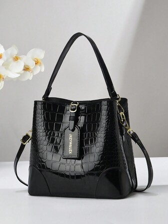 Bucket Bag With High-End Embossed Design, Large Capacity Women Handbag With Three-Layer Pockets, Simple & Crossbody Bag, Stylish & Versatile Mini Bag, Business Casual Women Bag, Perfect For Office, Business And Work, Best Mother's Day Gifts Ever, Business Casual Woman Bag Perfect For Office Business And Work , Mum Gifts