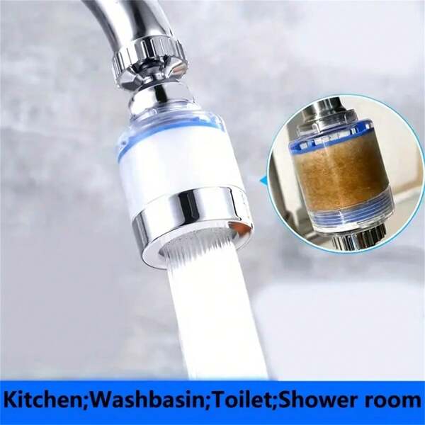 1 pieza Filtro de grifo de baño, filtro de grifo, filtro de agua de grifo atornillable, purificador de filtro de agua de fregadero de cocina para eliminar cloro, fluoruro, metales pesados, agua dura en el hogar, la cocina y el baño