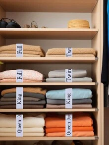 4pcs/Set Linen Label Bedding Straps, Including Bed Sheet Straps, Bed Sheet Holder Clips, Storage Label Belts And Wardrobe Sheet Straps - White - View 3